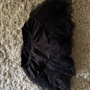 Chic Black Tulle Mini Skirt
